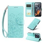 For Motorola Signature 5G Case RFID Blocking Imprinted Dog Pattern PU Leather Phone Cover with Wrist Strap