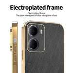 KADEM For Xiaomi Redmi 15a 5G Phone Case Electroplating Silk Texture PU + TPU Phone Back Cover