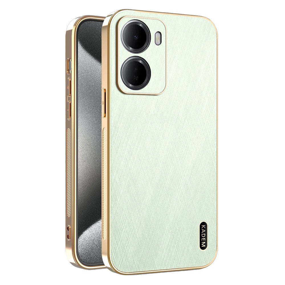 KADEM For Xiaomi Redmi 15a 5G Phone Case Electroplating Silk Texture PU + TPU Phone Back Cover