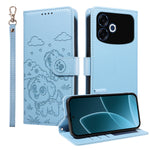 For Oppo F33 Pro 5G / Oppo A6s Pro 5G Case RFID Blocking Imprinted Dog Pattern PU Leather Phone Cover with Wrist Strap