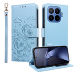 For Xiaomi 17T Pro Case RFID Blocking Imprinted Dog Pattern PU Leather Phone Cover with Wrist Strap