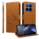 For Xiaomi 17T Pro Case RFID Blocking Imprinted Dog Pattern PU Leather Phone Cover with Wrist Strap