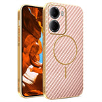 For Xiaomi Redmi 15a 5G Phone Case Carbon Fiber Textured Electroplated TPU Phone Back Cover