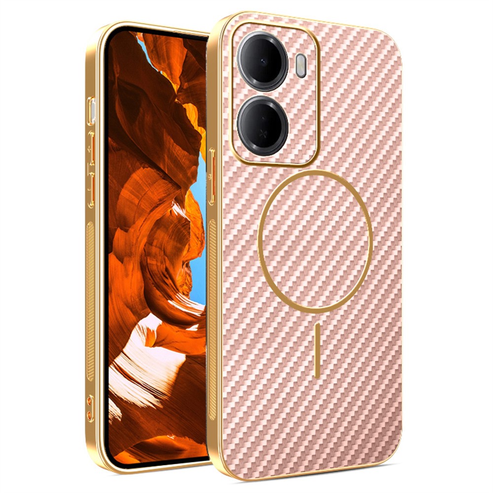 For Xiaomi Redmi 15a 5G Phone Case Carbon Fiber Textured Electroplated TPU Phone Back Cover