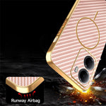 For Xiaomi Redmi 15a 5G Phone Case Carbon Fiber Textured Electroplated TPU Phone Back Cover