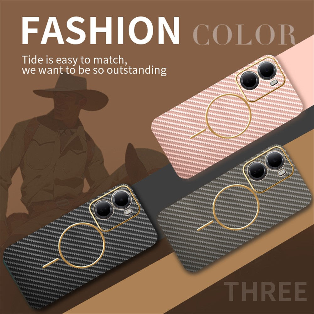 For Xiaomi Redmi 15a 5G Phone Case Carbon Fiber Textured Electroplated TPU Phone Back Cover