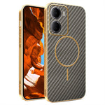For Xiaomi Redmi 15a 5G Phone Case Carbon Fiber Textured Electroplated TPU Phone Back Cover