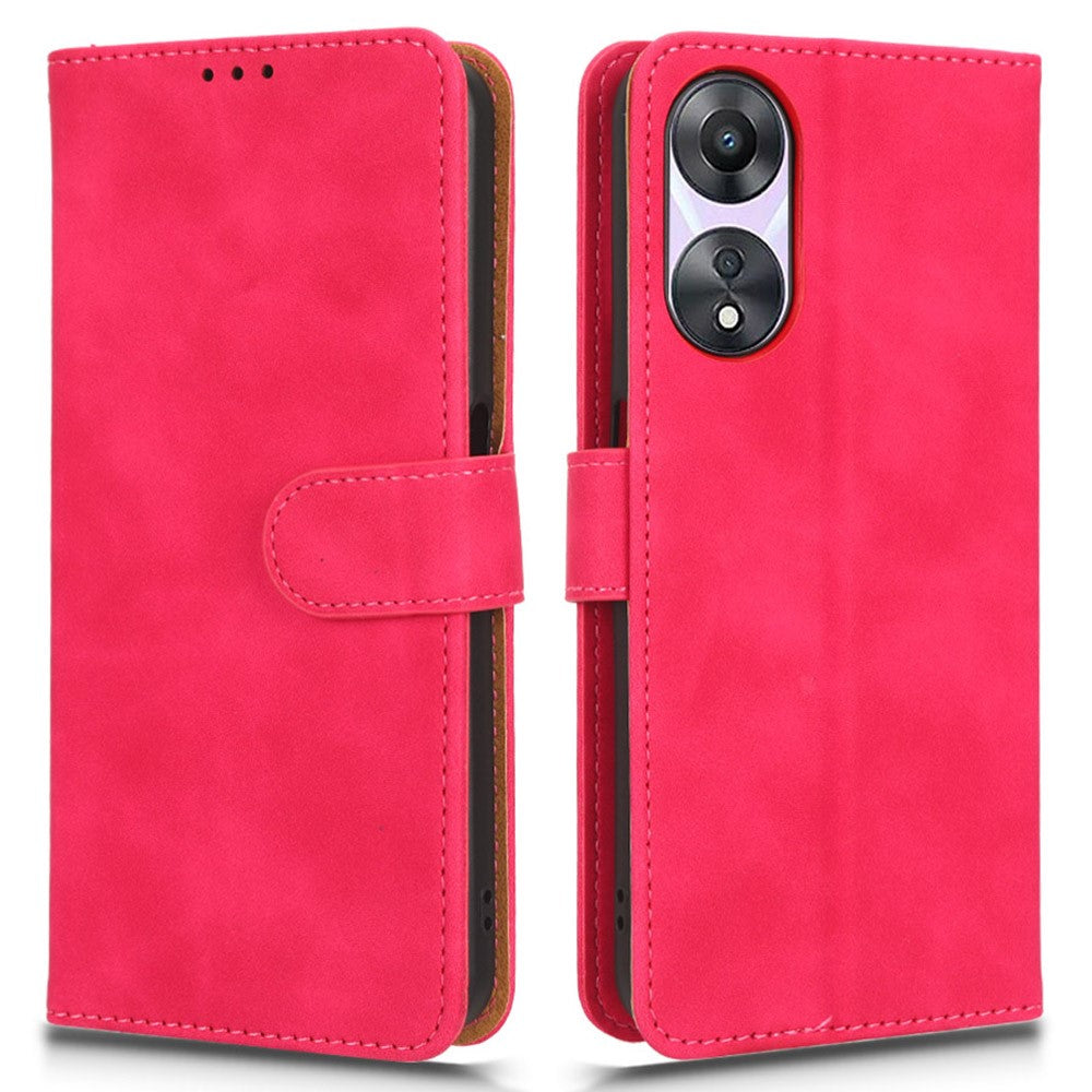 For Oppo A58 5G Shockproof Phone Case Skin-touch Feeling Wallet Stand Flip Anti-scratch PU Leather+TPU Cover