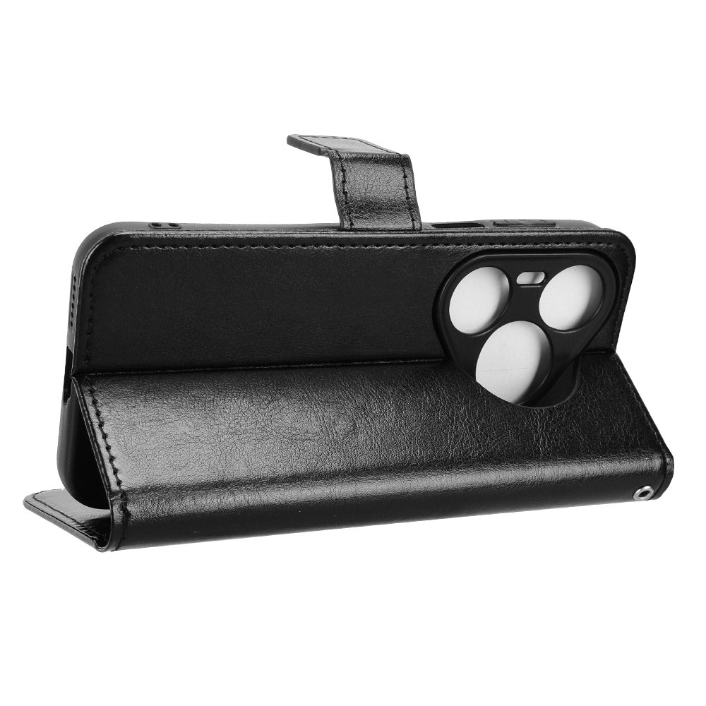 For Huawei Pura 90s Pro Max 5G / Pura 90 Pro Max PU Leather Case with Strap Crazy Horse Texture Phone Wallet Cover