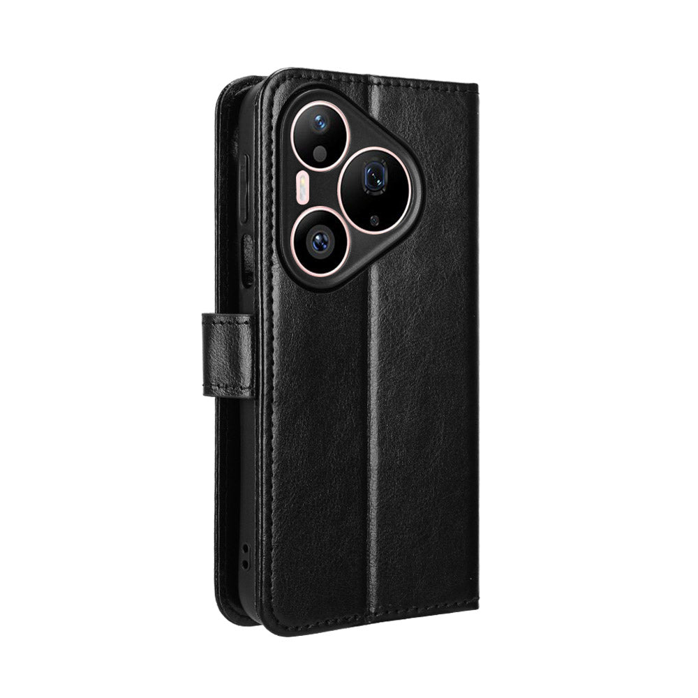 For Huawei Pura 90s Pro Max 5G / Pura 90 Pro Max PU Leather Case with Strap Crazy Horse Texture Phone Wallet Cover