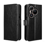 For Huawei Pura 90s Pro Max 5G / Pura 90 Pro Max PU Leather Case with Strap Crazy Horse Texture Phone Wallet Cover