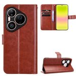 For Huawei Pura 90s Pro Max 5G / Pura 90 Pro Max PU Leather Case with Strap Crazy Horse Texture Phone Wallet Cover
