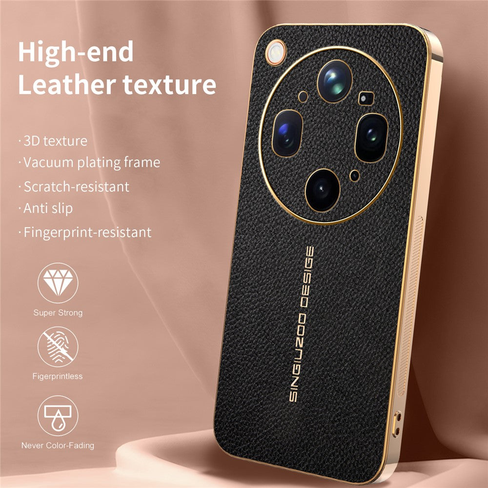 For Oppo Find X9 Ultra 5G Case Anti Scratch Litchi Texture PU Leather TPU Phone Back Cover
