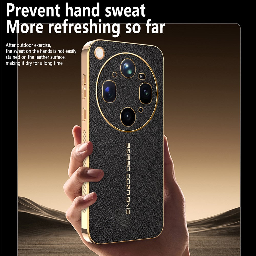 For Oppo Find X9 Ultra 5G Case Anti Scratch Litchi Texture PU Leather TPU Phone Back Cover