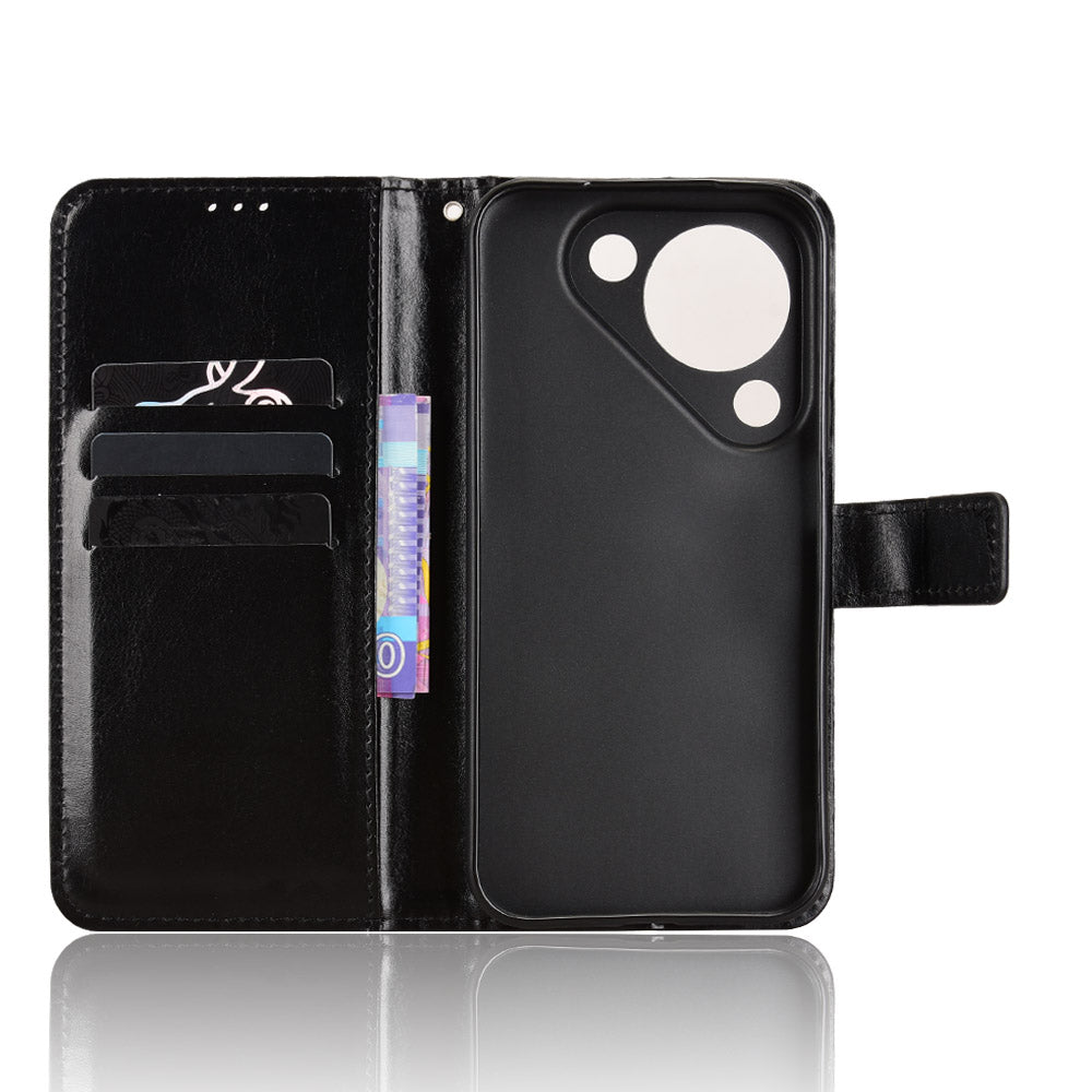 For Huawei Pura 90 PU Leather Case with Strap Crazy Horse Texture Phone Wallet Cover