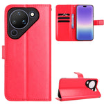 For Huawei Pura 90 PU Leather Case with Strap Crazy Horse Texture Phone Wallet Cover