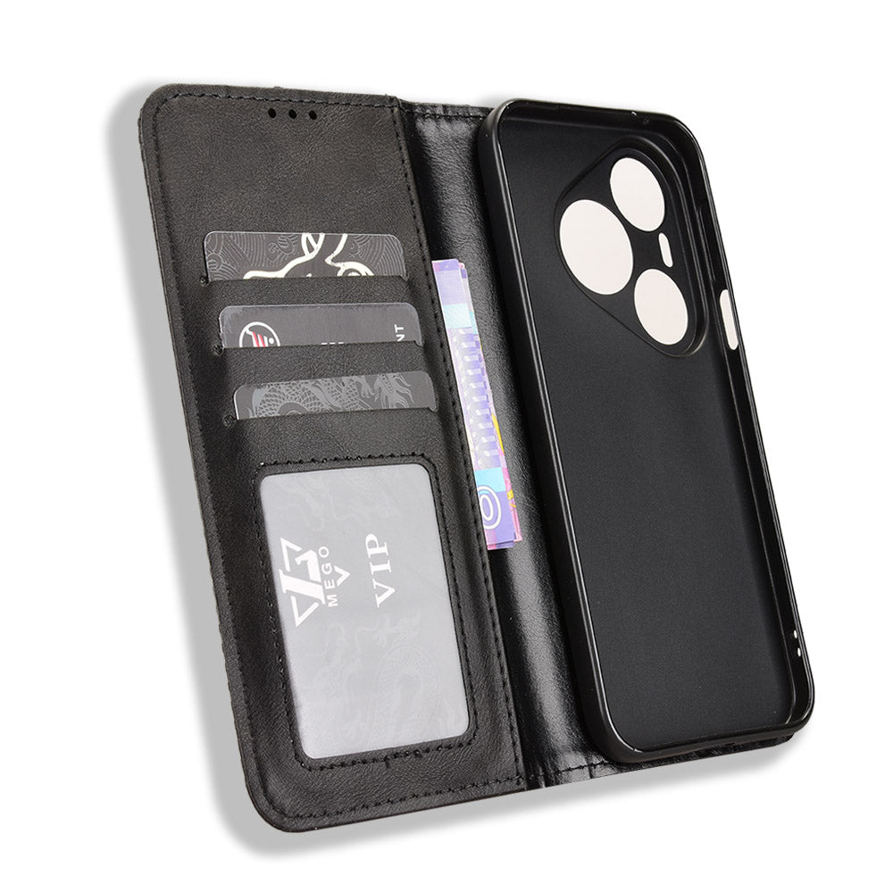 For Huawei Pura 90s Pro Max 5G / Pura 90 Pro Max Leather Case Wallet Stand Retro Texture Phone Cover