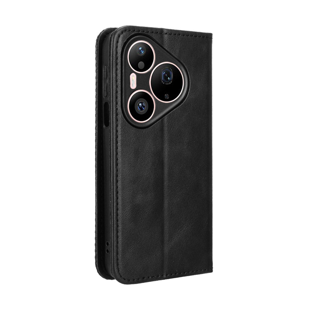 For Huawei Pura 90s Pro Max 5G / Pura 90 Pro Max Leather Case Wallet Stand Retro Texture Phone Cover