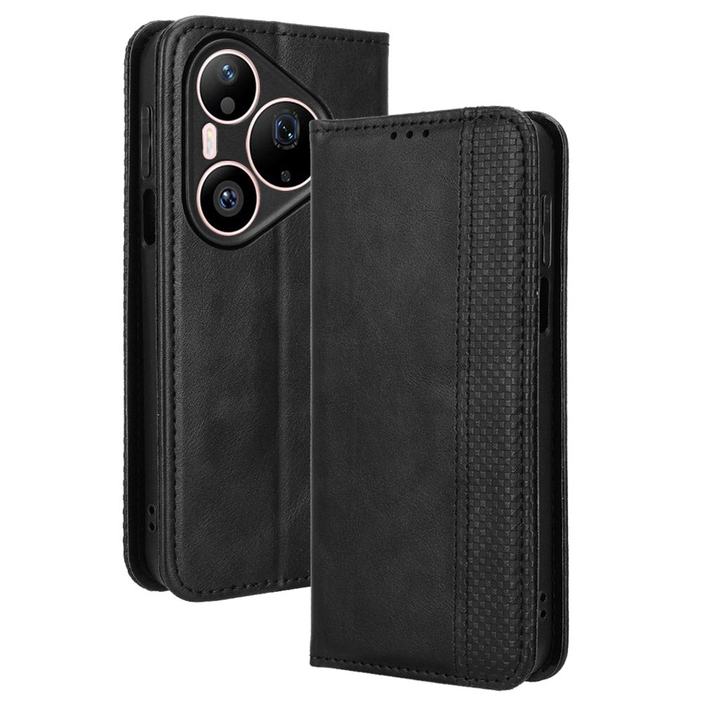 For Huawei Pura 90s Pro Max 5G / Pura 90 Pro Max Leather Case Wallet Stand Retro Texture Phone Cover
