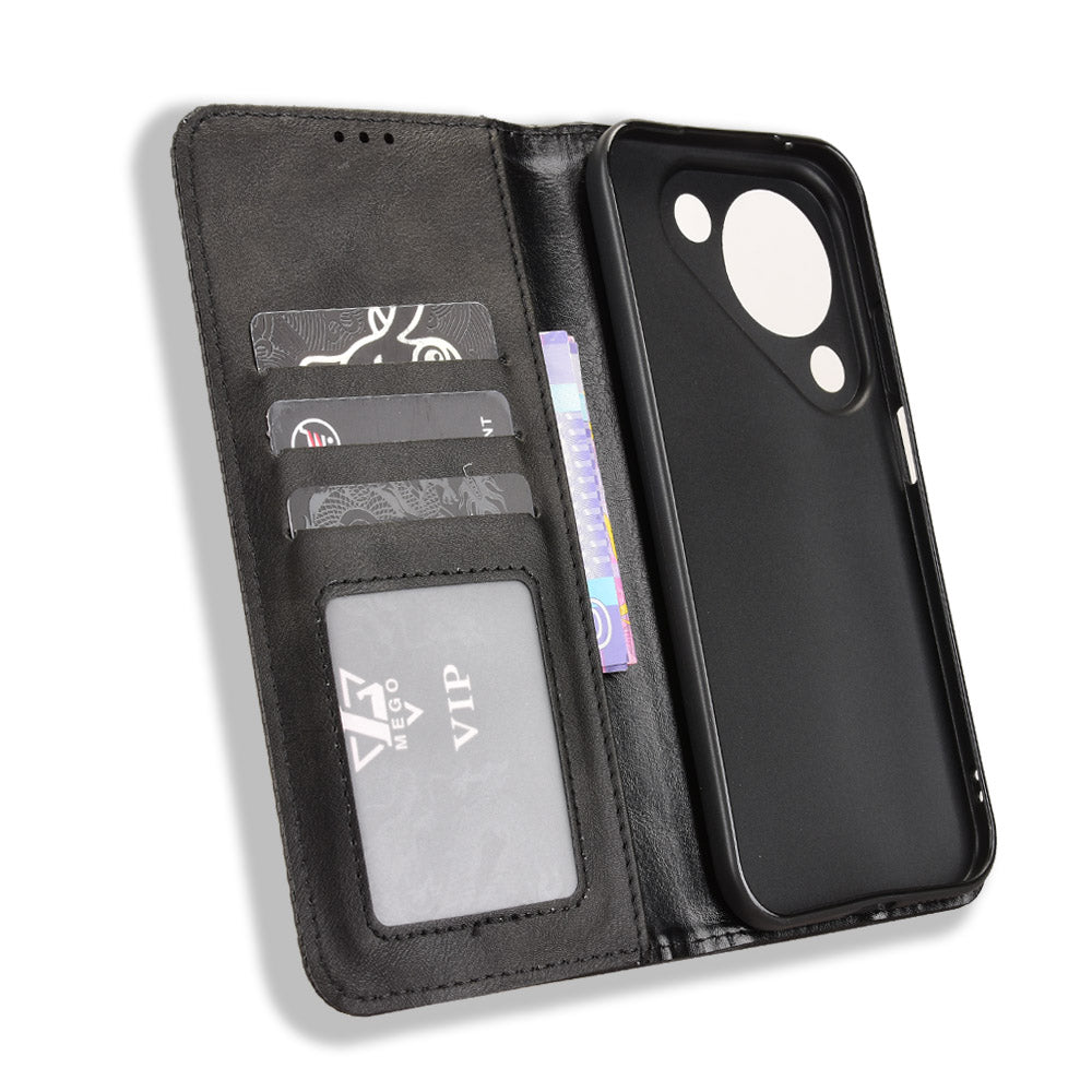For Huawei Pura 90 Leather Case Wallet Stand Retro Texture Phone Cover
