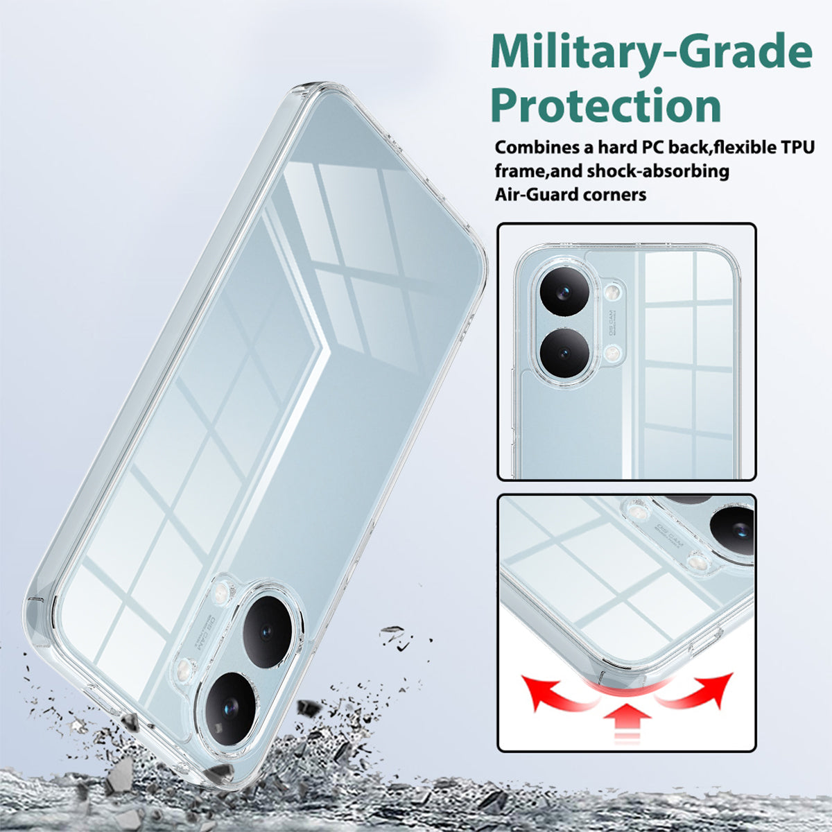 For Xiaomi Redmi Turbo 5 Max 5G / Xiaomi Poco X8 Pro Max 5G Clear Phone Case TPU+Acrylic Shockproof Phone Back Cover