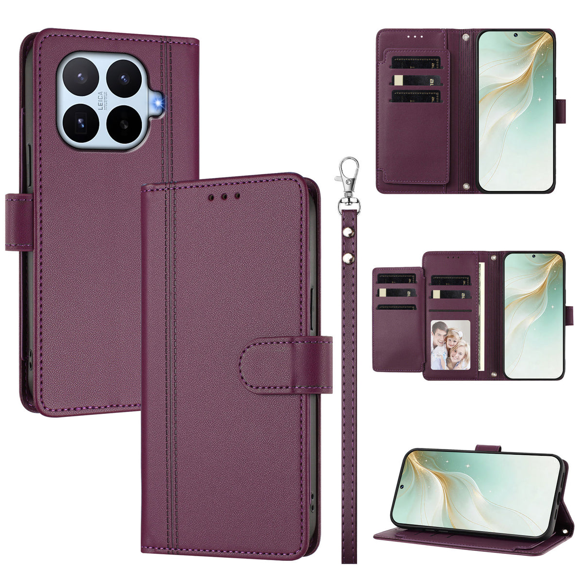 For Xiaomi 17T Case 9 Card Slots PU Leather Flip Wallet Phone Cover with Hand Strap