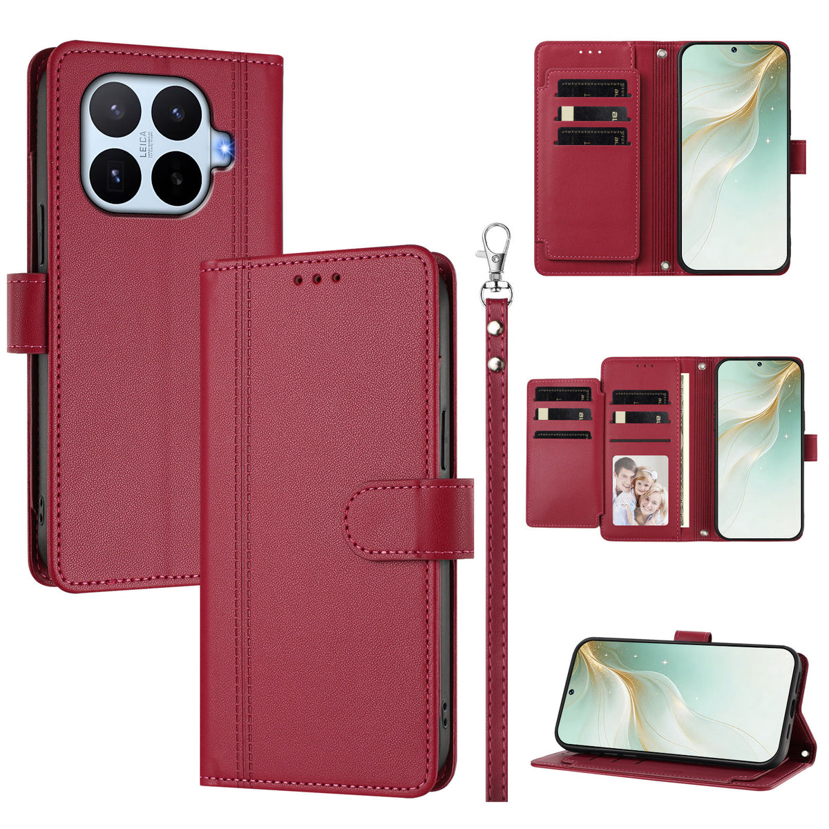 For Xiaomi 17T Case 9 Card Slots PU Leather Flip Wallet Phone Cover with Hand Strap