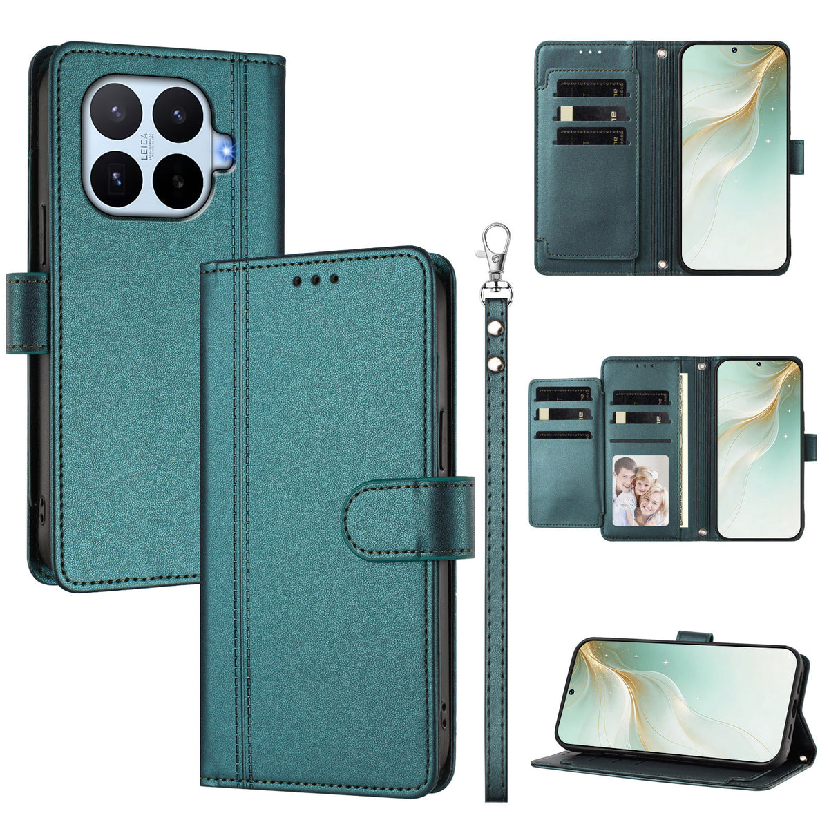 For Xiaomi 17T Case 9 Card Slots PU Leather Flip Wallet Phone Cover with Hand Strap