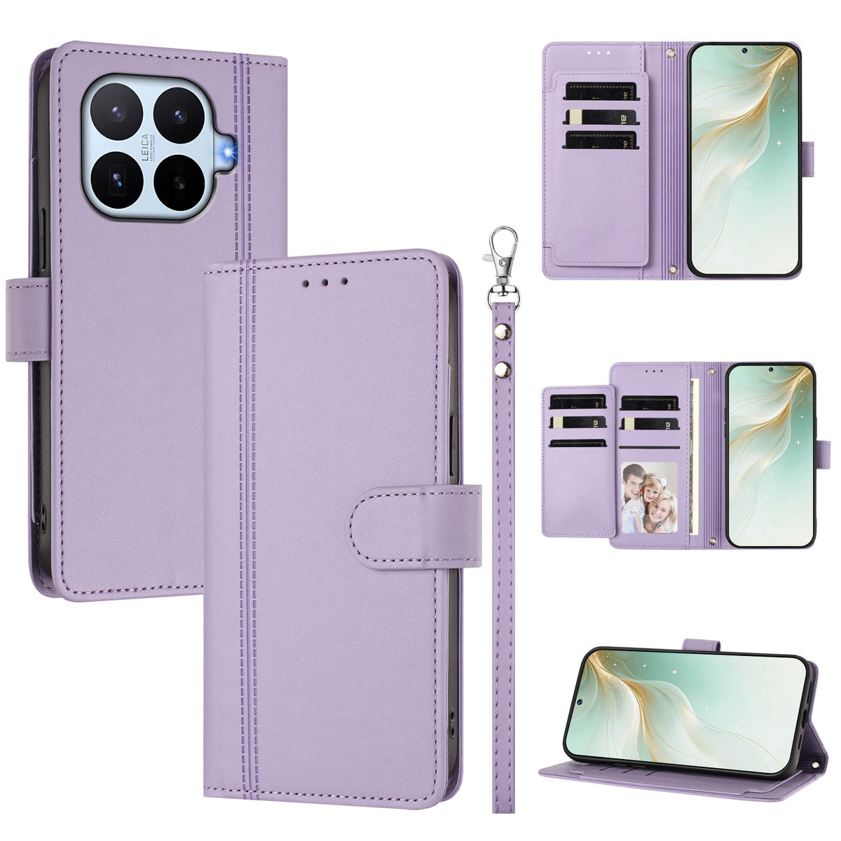 For Xiaomi 17T Case 9 Card Slots PU Leather Flip Wallet Phone Cover with Hand Strap