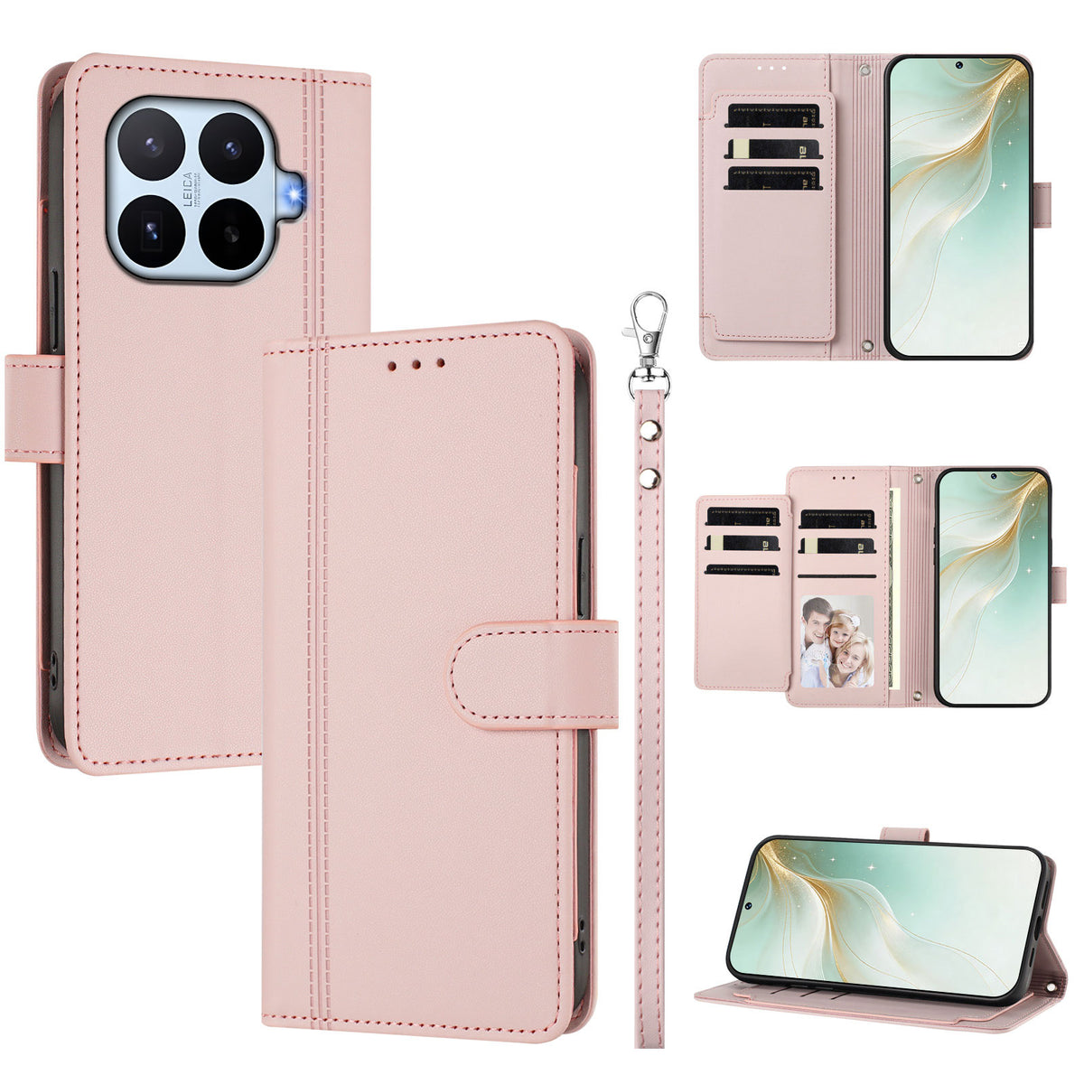 For Xiaomi 17T Case 9 Card Slots PU Leather Flip Wallet Phone Cover with Hand Strap