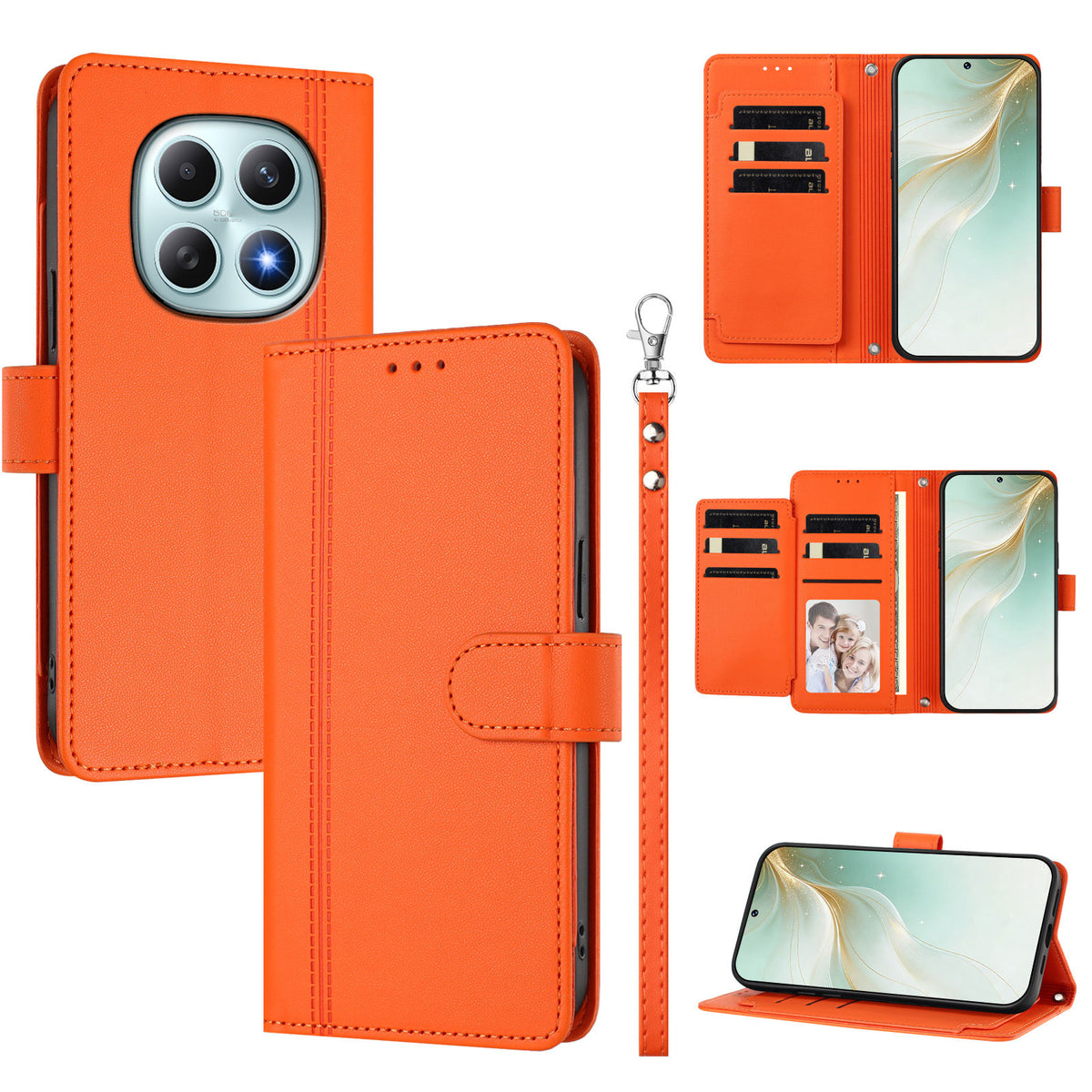 Xiaomi Poco M8 5G / Xiaomi Redmi Note 15 4G (Global) / Xiaomi Redmi Note 15 5G (Global) fodral, 9 kortfack, PU-läder, fällbart plånboksfodral med handrem
