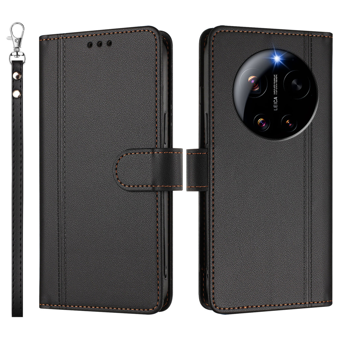 For Xiaomi 17 Ultra 5G Case 9 Card Slots PU Leather Flip Wallet Phone Cover with Hand Strap