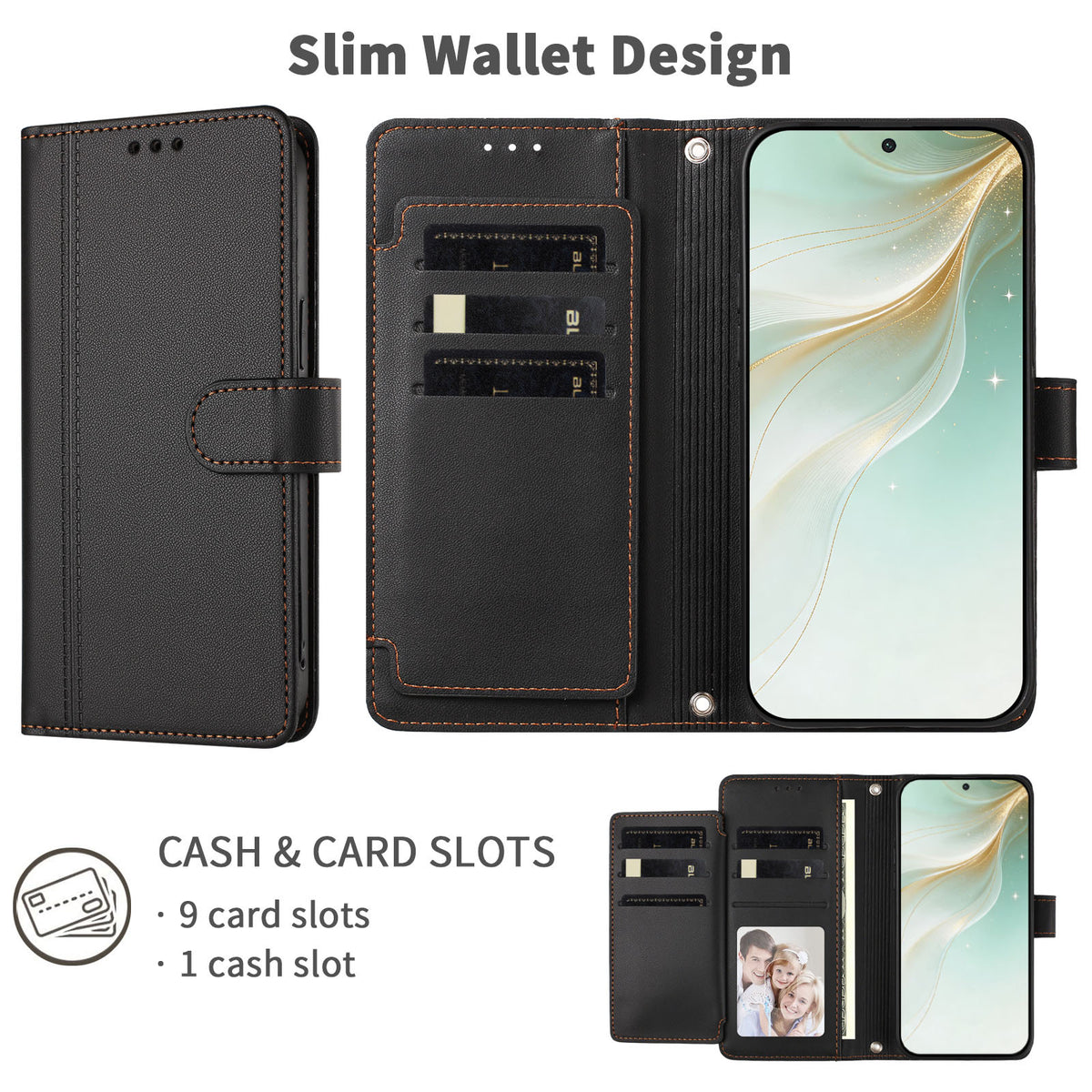 For Xiaomi 17 Ultra 5G Case 9 Card Slots PU Leather Flip Wallet Phone Cover with Hand Strap