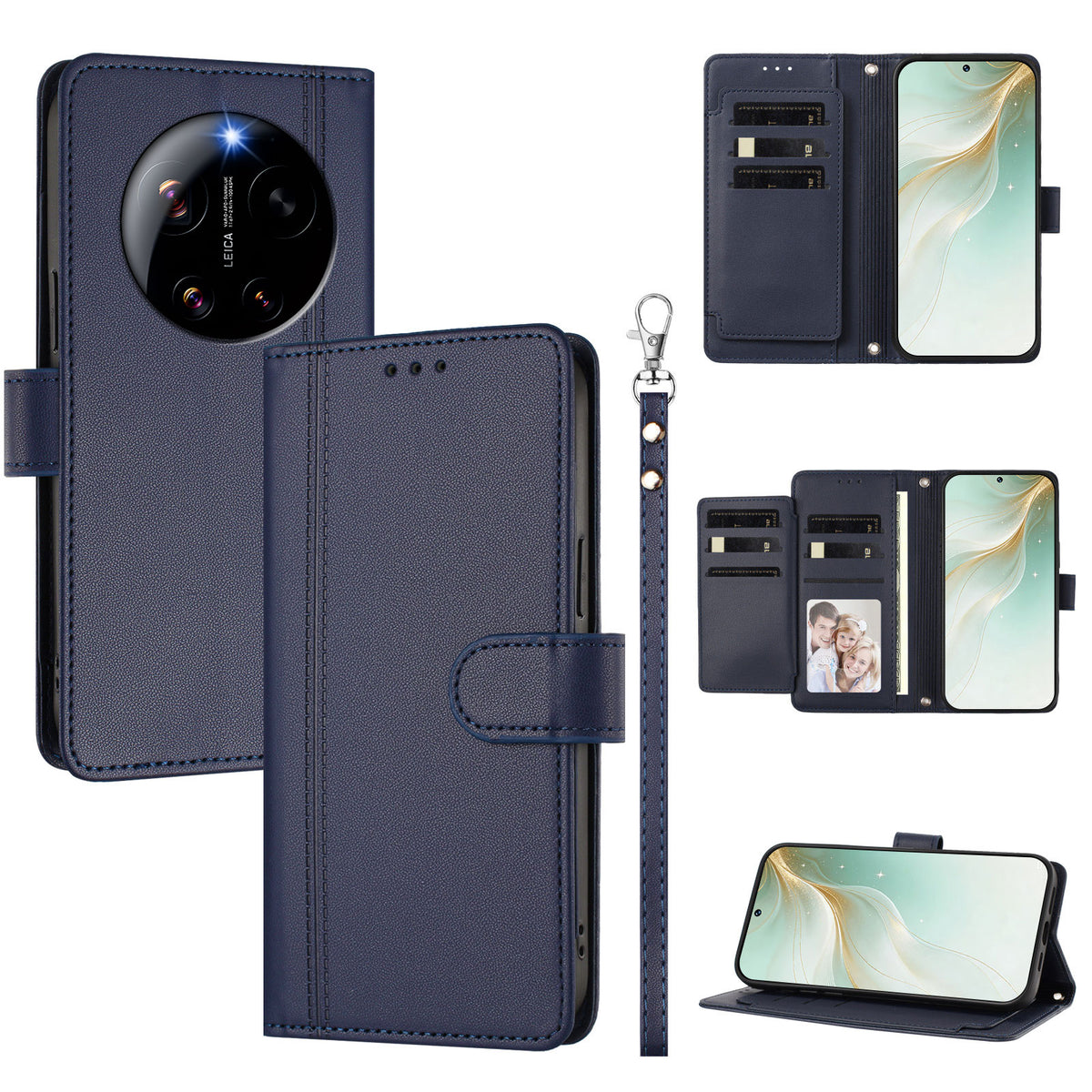 For Xiaomi 17 Ultra 5G Case 9 Card Slots PU Leather Flip Wallet Phone Cover with Hand Strap