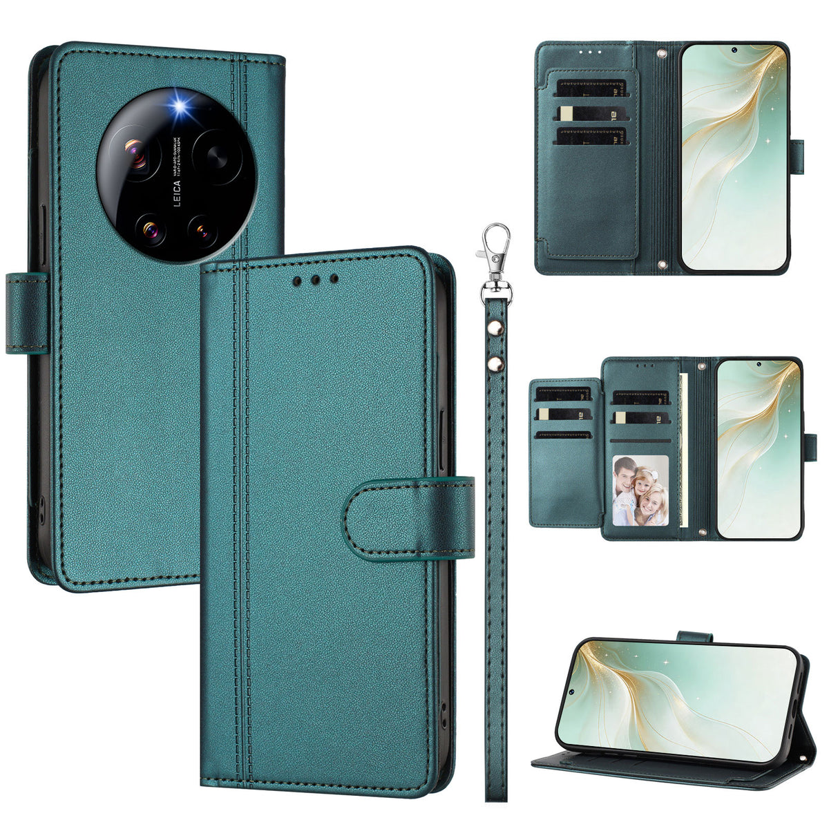 For Xiaomi 17 Ultra 5G Case 9 Card Slots PU Leather Flip Wallet Phone Cover with Hand Strap