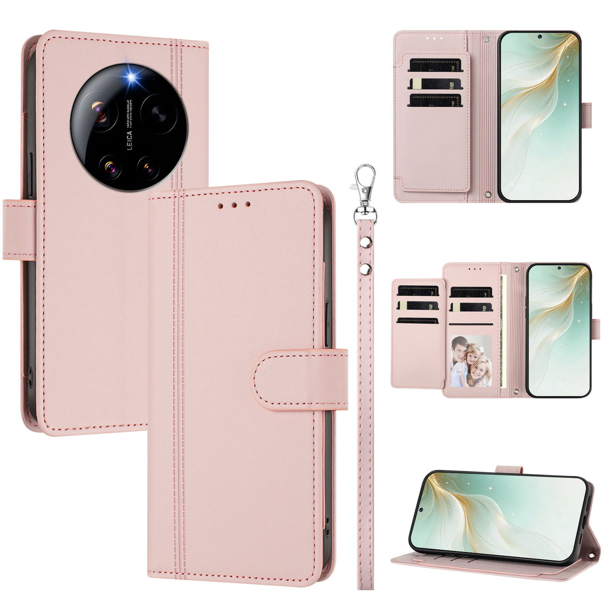 For Xiaomi 17 Ultra 5G Case 9 Card Slots PU Leather Flip Wallet Phone Cover with Hand Strap