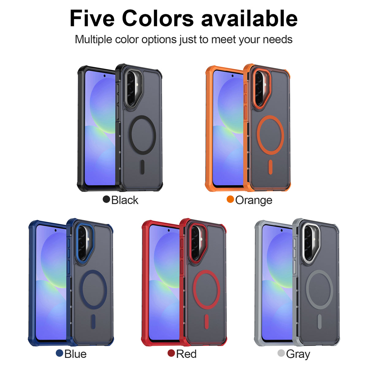 Til Samsung Galaxy A56 5G / Galaxy A37 5G / Galaxy A36 5G Magnetisk Etui Elektrobelagt Ramme Hudvenligt TPU+PC Telefoncover