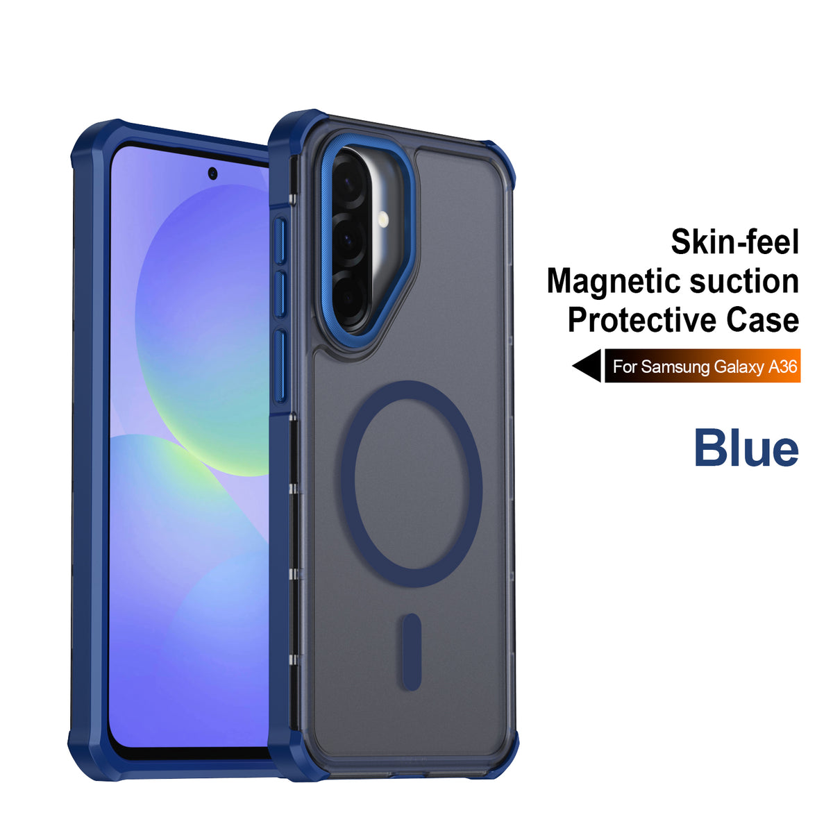 Til Samsung Galaxy A56 5G / Galaxy A37 5G / Galaxy A36 5G Magnetisk Etui Elektrobelagt Ramme Hudvenligt TPU+PC Telefoncover