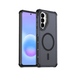 For Samsung Galaxy A57 5G Magnetic Case Electroplated Frame Skin-touch TPU+PC Phone Cover