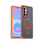 For Samsung Galaxy A57 5G Magnetic Case Electroplated Frame Skin-touch TPU+PC Phone Cover
