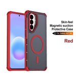 For Samsung Galaxy A57 5G Magnetic Case Electroplated Frame Skin-touch TPU+PC Phone Cover