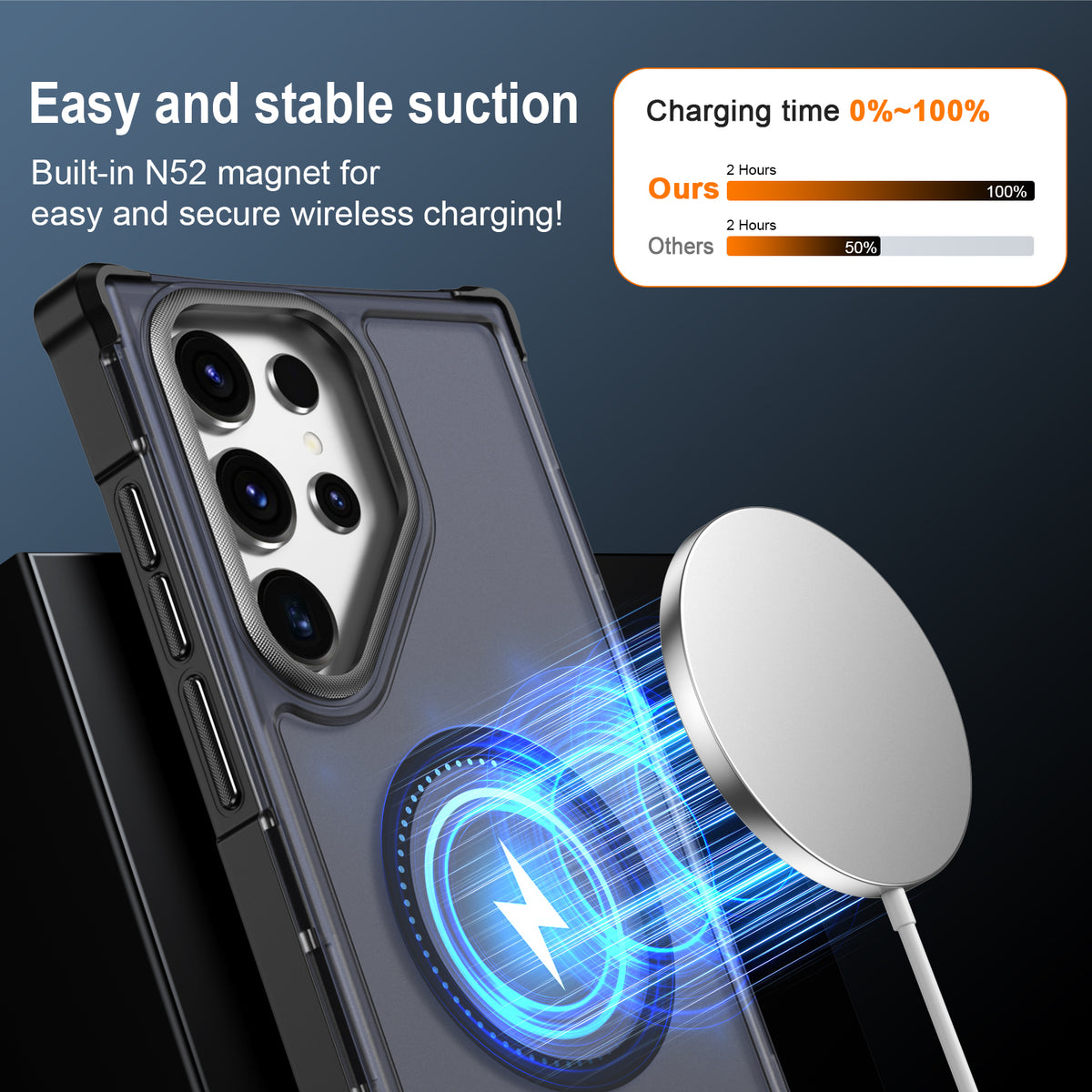 For Samsung Galaxy S23 Ultra Magnetic Case Electroplated Frame Skin-touch TPU+PC Phone Cover