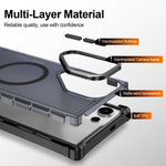 For Samsung Galaxy S23 Ultra Magnetic Case Electroplated Frame Skin-touch TPU+PC Phone Cover