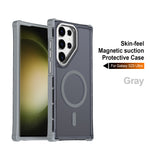 For Samsung Galaxy S23 Ultra Magnetic Case Electroplated Frame Skin-touch TPU+PC Phone Cover