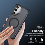For Samsung Galaxy S23 FE Magnetic Case Electroplated Frame Skin-touch TPU+PC Phone Cover