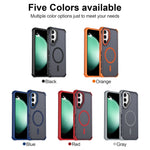 For Samsung Galaxy S23 FE Magnetic Case Electroplated Frame Skin-touch TPU+PC Phone Cover