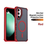 For Samsung Galaxy S23 FE Magnetic Case Electroplated Frame Skin-touch TPU+PC Phone Cover