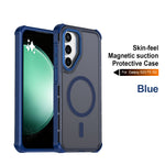 For Samsung Galaxy S23 FE Magnetic Case Electroplated Frame Skin-touch TPU+PC Phone Cover