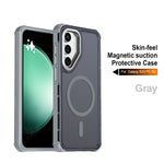 For Samsung Galaxy S23 FE Magnetic Case Electroplated Frame Skin-touch TPU+PC Phone Cover