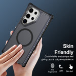 Samsung Galaxy S24 Ultra Magnetiskt Skal Elektropläterad Ram Skin-touch TPU+PC mobilskal